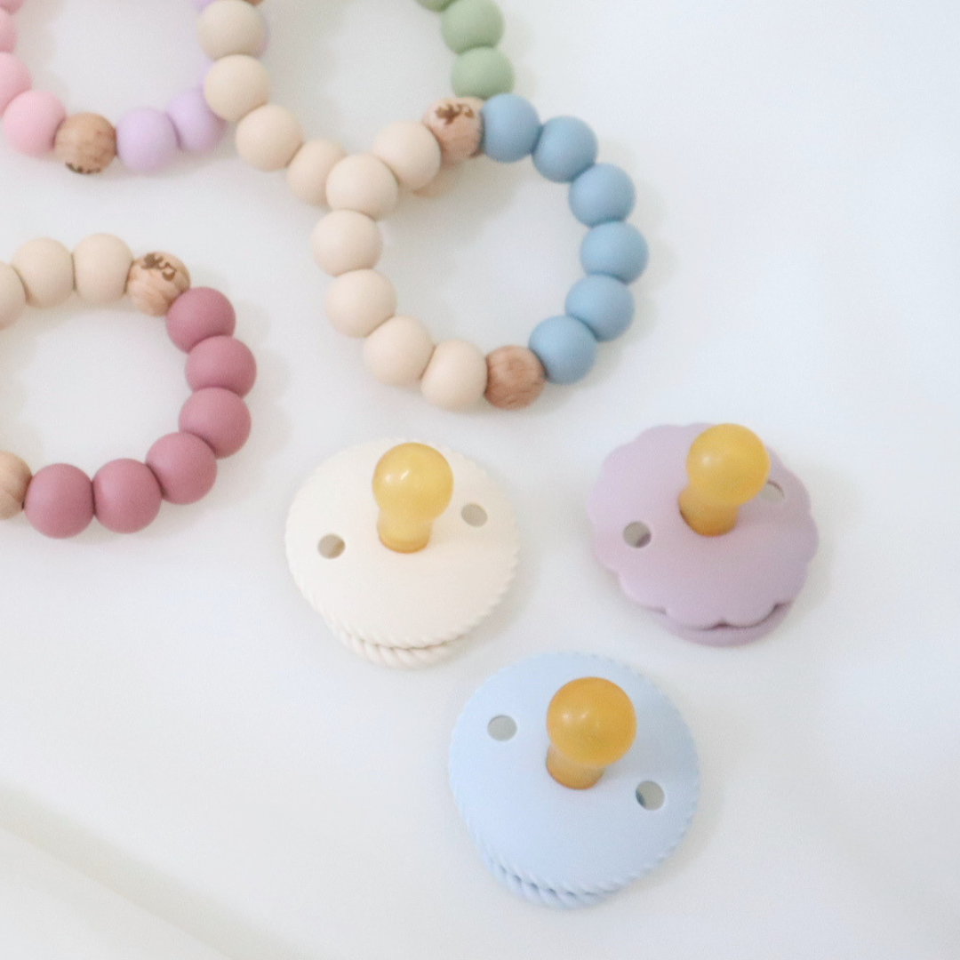 Personalized FRIGG Rope Latex Baby Pacifier – Engraved Name