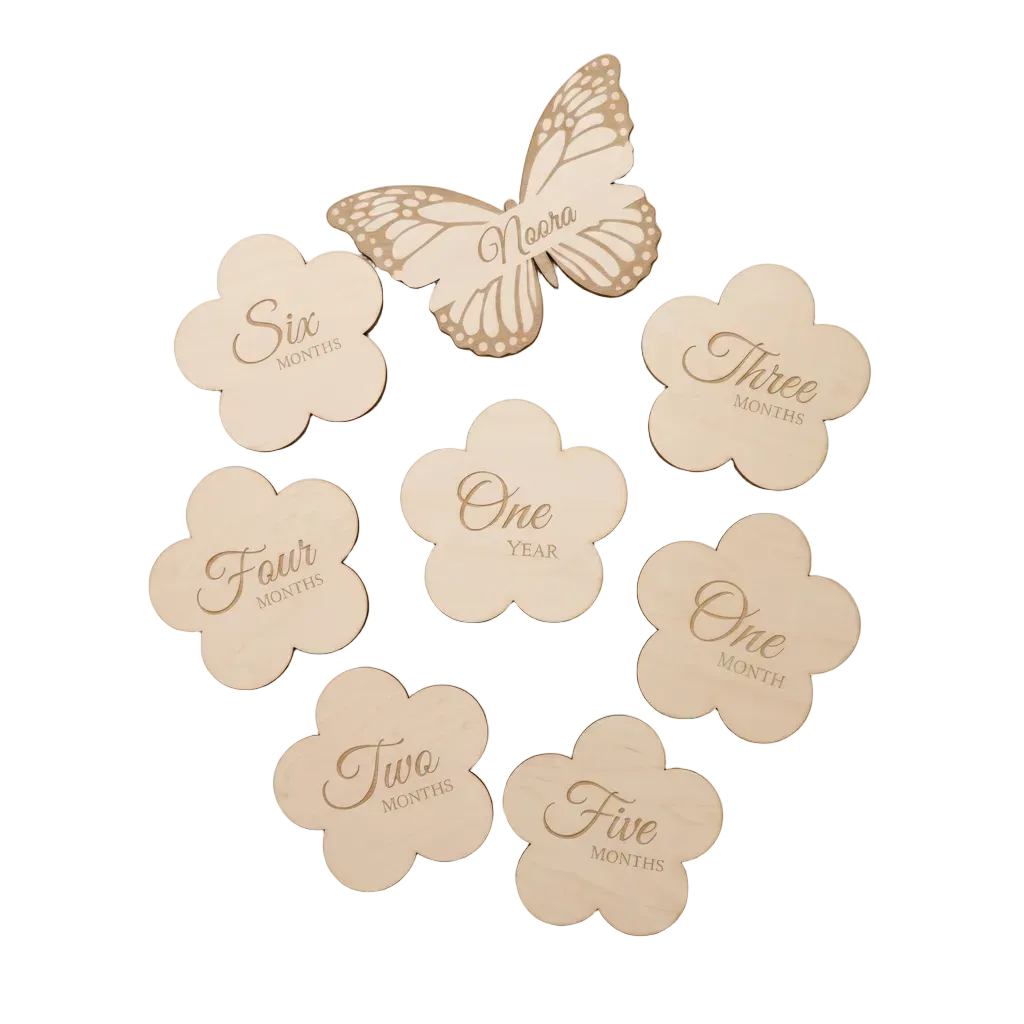 Baby Milestone & Name Card Set – Secret Garden