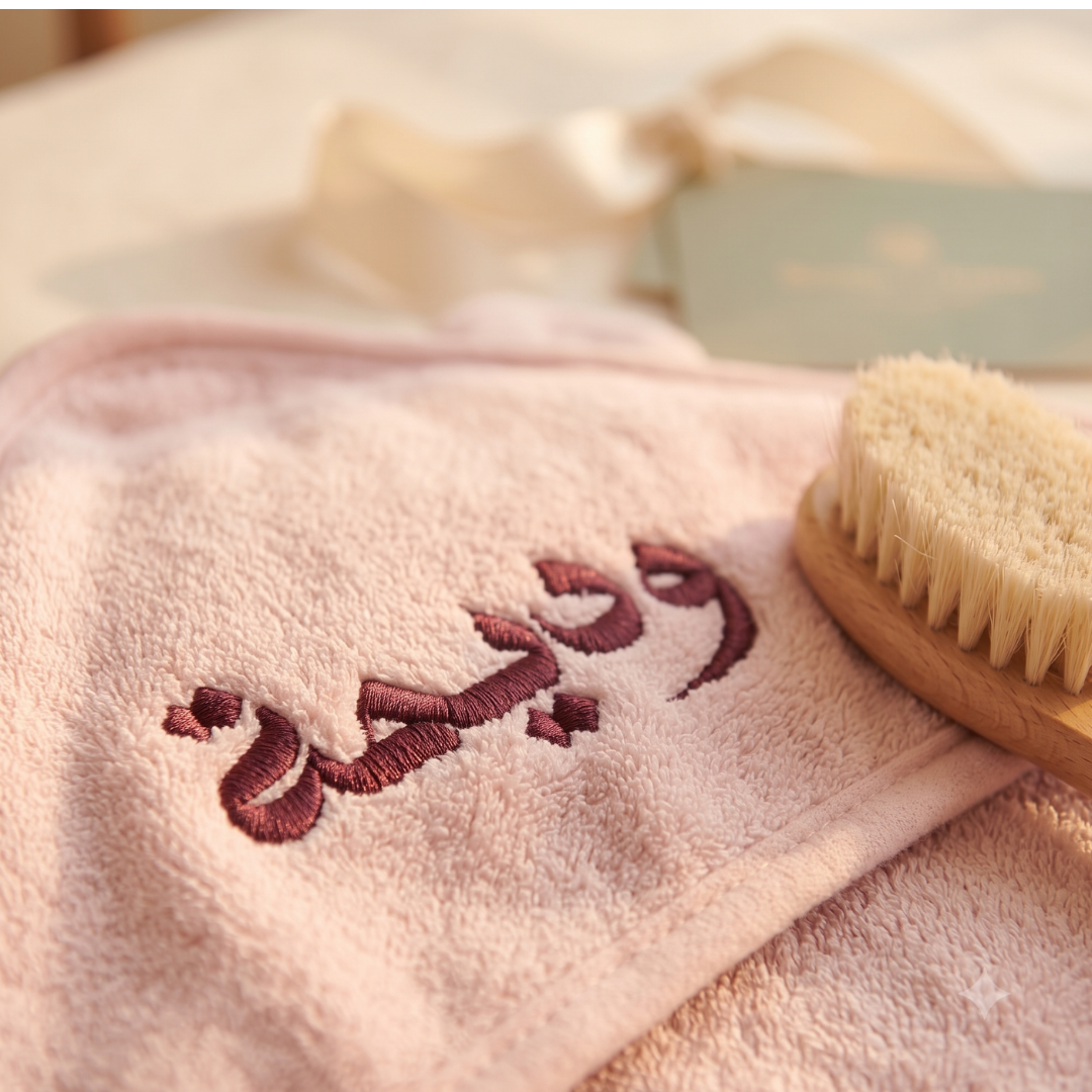 Personalized Baby Towel, Bath Toy & Hair Brush Set – Soft Bath Gift - baby bath gift set by Mommy's Charms