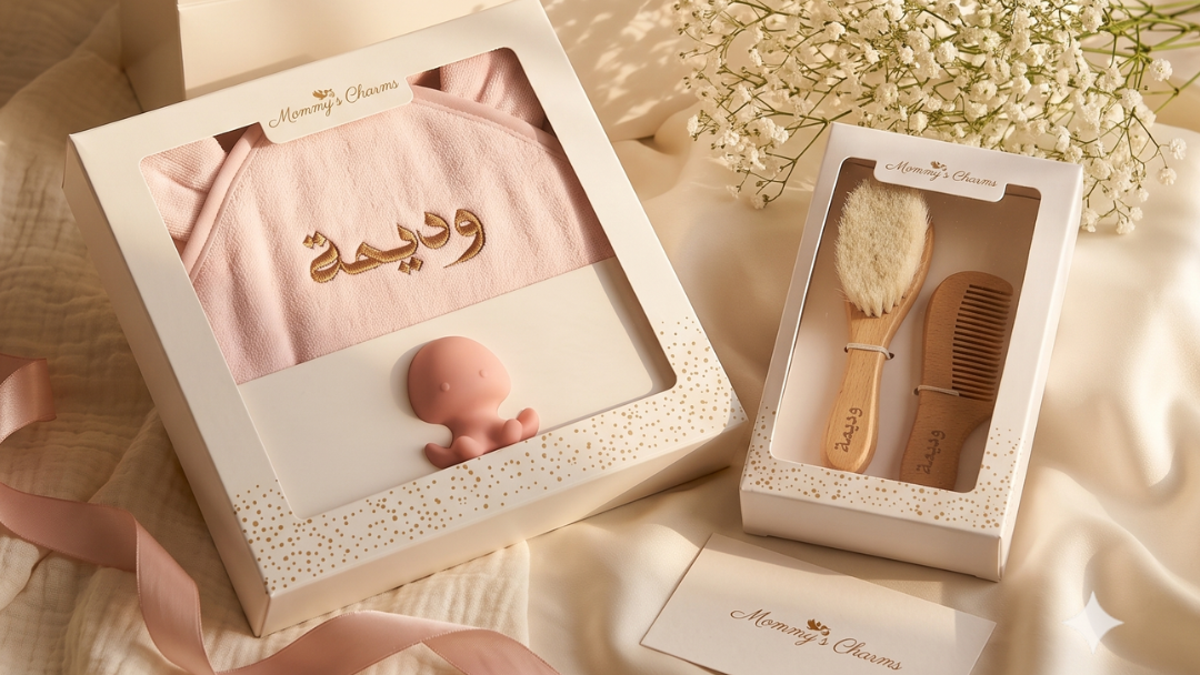 Personalized Baby Towel, Bath Toy & Hair Brush Set – Soft Bath Gift - baby bath gift set by Mommy's Charms