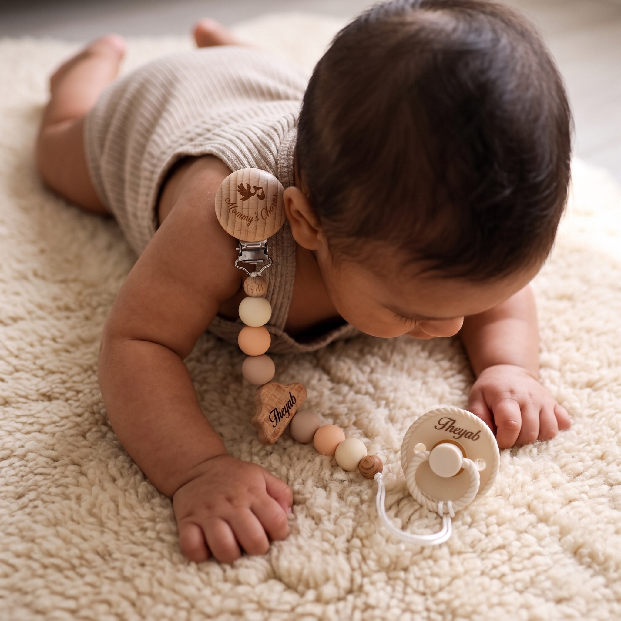 Personalized Pacifier Clip – Cloudy Dreams