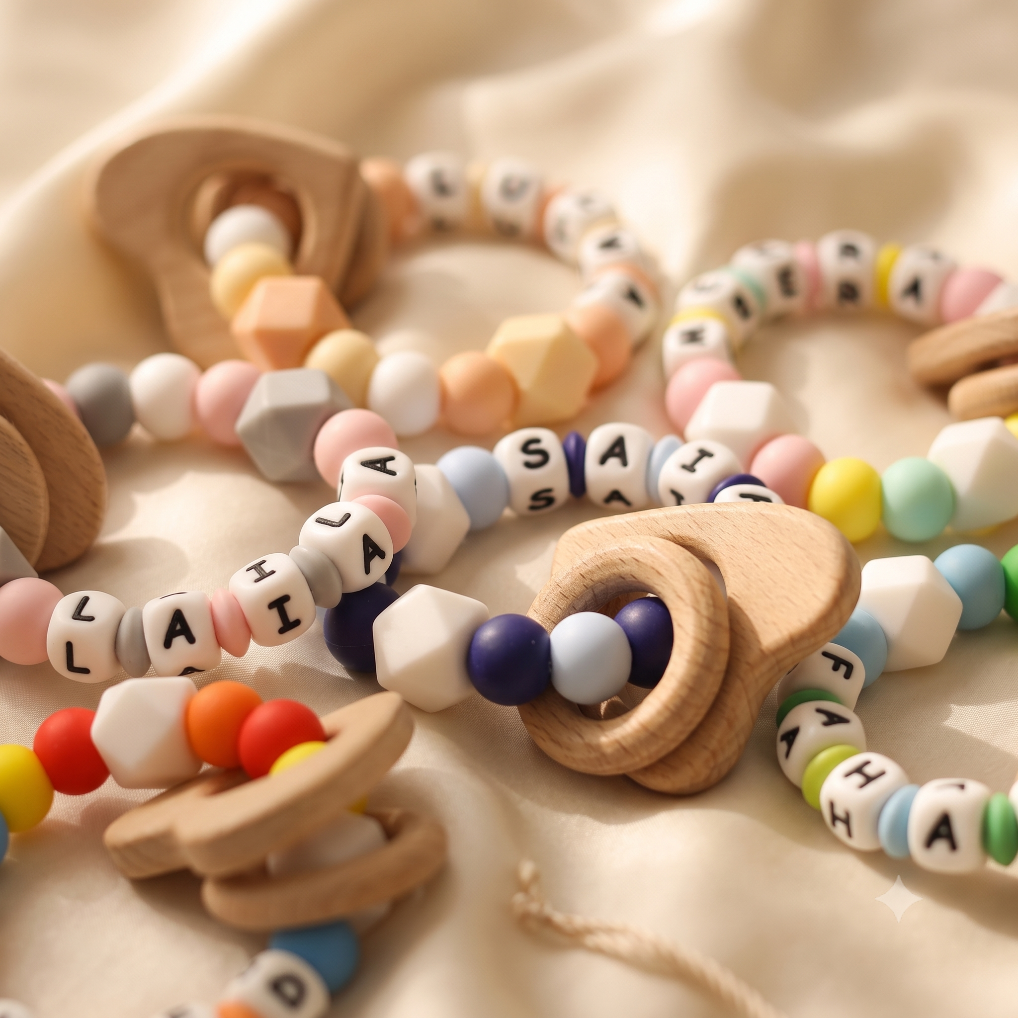 Personalized Baby Ring Rattle – Engraved Name Sensory Toy