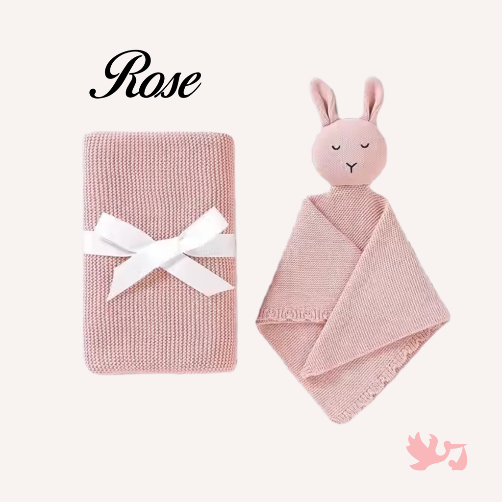 Personalized Baby Blanket & Bunny Comforter Set – Embroidered Name Soft Blanket - embroidered baby blanket by Mommy's Charms