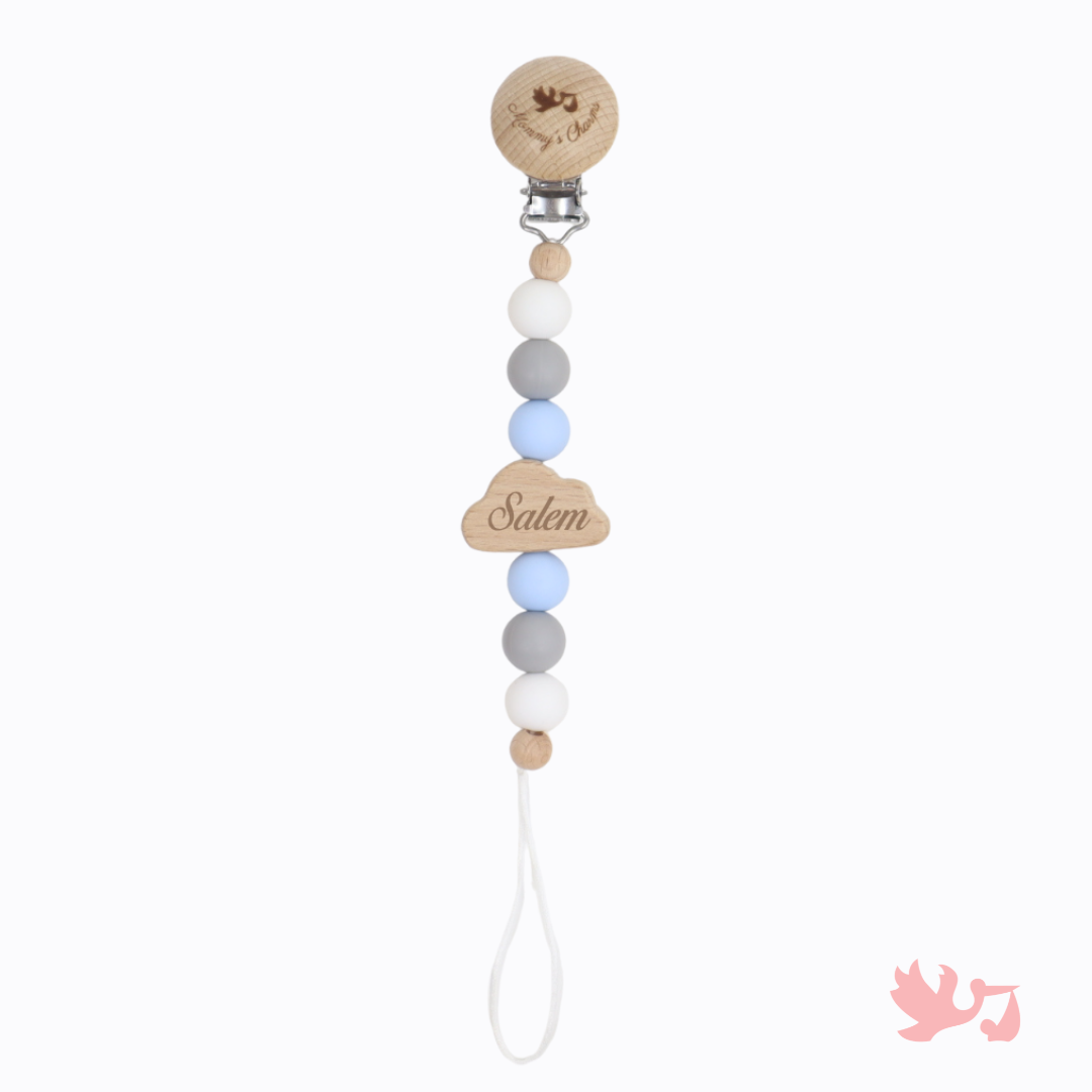 Personalized Pacifier Clip – Cloudy Dreams