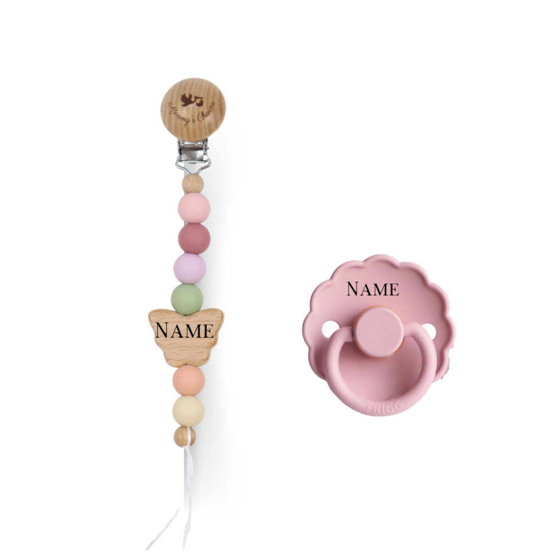 Personalized Pacifier Clip & FRIGG Set – Butterfly
