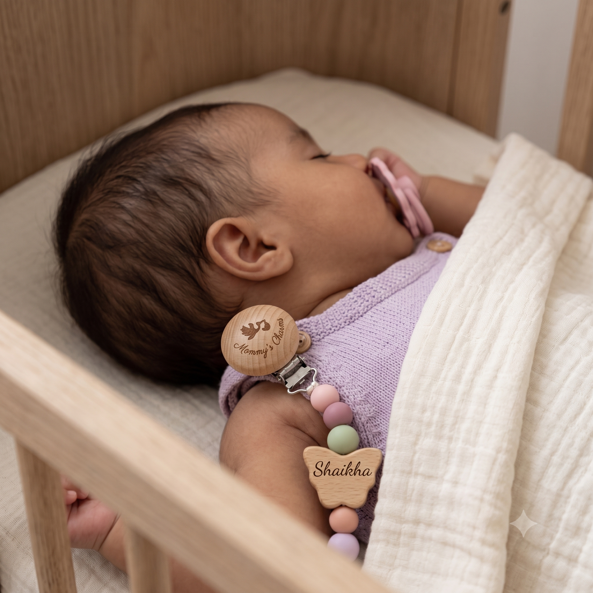 Personalized Pacifier Clip & FRIGG Set – Butterfly