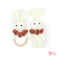 Crochet Bunny Toy & Silicone Teething Ring Set – 2-Piece